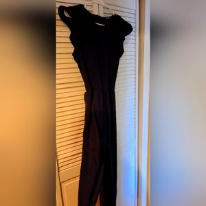 BTFBM Women Jumpsuits Crew Neck Ruffle Cap Sleeve Belted High Waist Wide Leg Rom